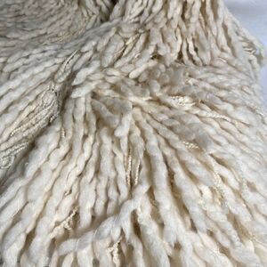 Ralph Lauren Ivory Hand Knit Wool Cashmere Shag Fringe Cardigan Vest